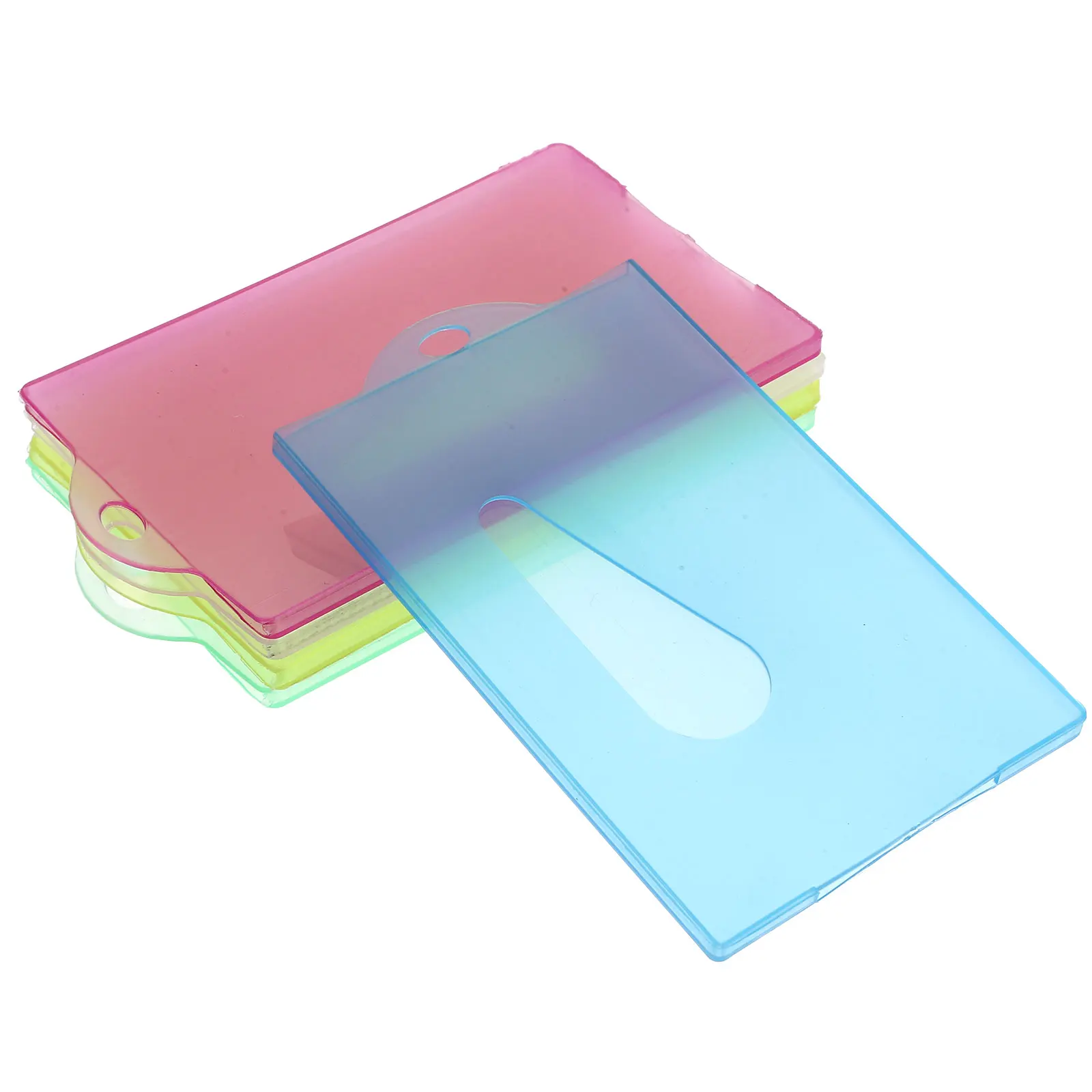 

30 Pcs Candy Color Card Set Cards Protectors Cover Plastic Sleeves for Holders Clear Name Badge Id Clip