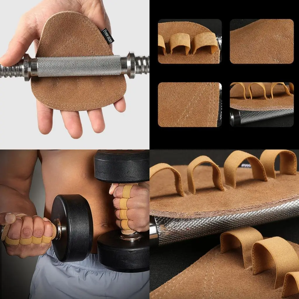 

Y1UC Fitness Grip Pad Four Finger Gym Grip Gloves Lifting Hand Grip Pad for Weightlifting Fitness Powerlifting Gymnastics