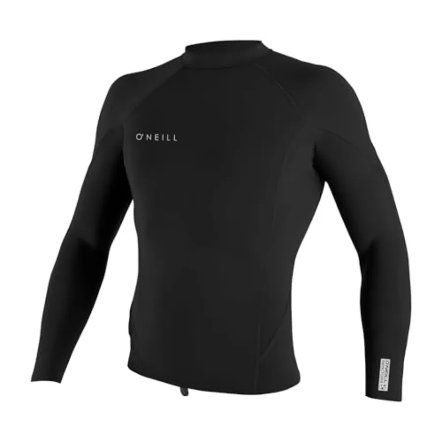 Men's wetsuit top for surfing, neoprene, black, 1.5mm lightweight warmth with excellent flexibility