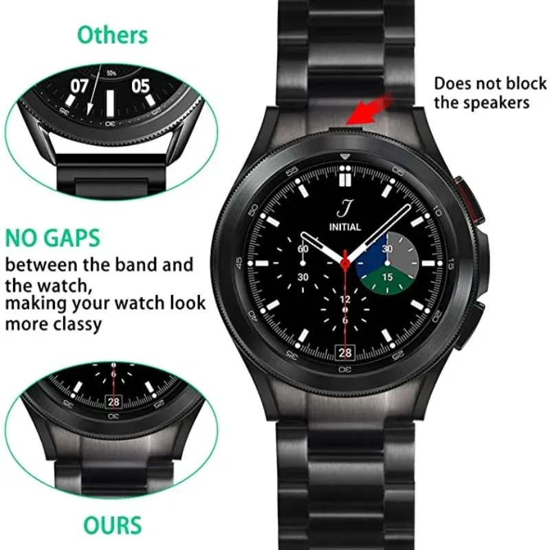 Sem lacuna pulseira de metal para samsung galaxy watch 6 4 clássico 5 pro 45mm aço inoxidável confortável pulseira relógio 7 6 5 4 44mm 40mm