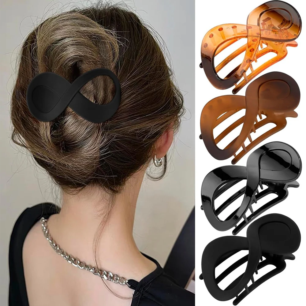 French Style Matte Flat Hair Claw Clip No Slip Plastic Alligator Hair Clamp Jaw Clips  For Women Girls Strong Ponytail Holder