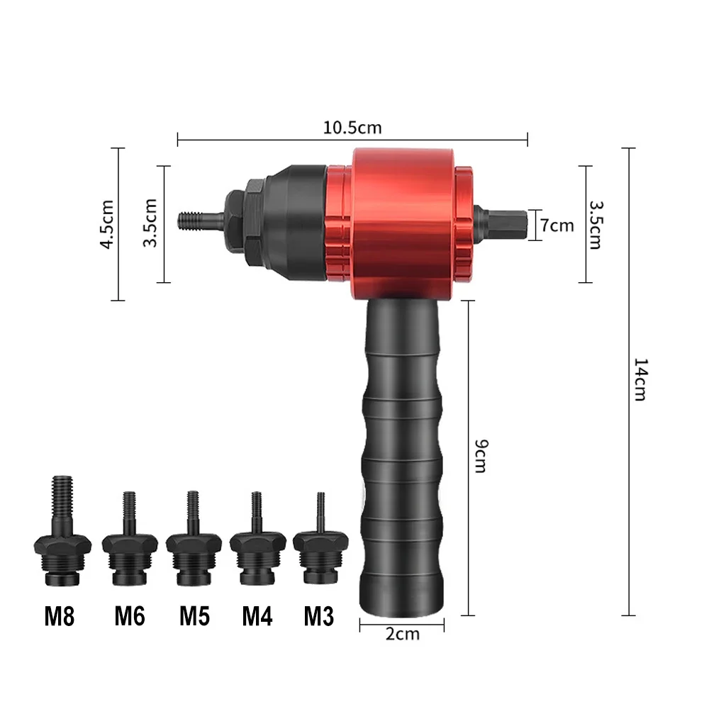 Pistolet à écrou automatique manuel, type d'embrayage, outil de odorà écrou, tête de odorà tirer, rivet pneumatique électrique, adaptateur de odorà clous en aluminium