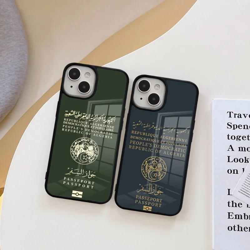 Algerian Passport Phone Case For Iphone 14ProMax 11 12 13 Pro Xs Max Mini Xr X 7 8 6 6s Plus PC+TPU Coque