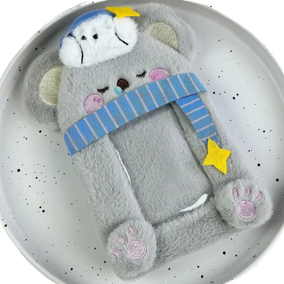 Cartoon Animals Card Protective Sleeve Hamburger Puppy Christmas Tree Idol Photocards Holder Korean Style Plush ID Card Cover