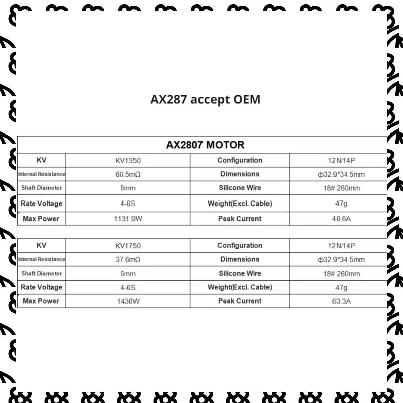 

A07I AX2807 Бесщеточный двигатель для FPV-дрона 7 дюймов / дальнего действия / кинематографической / полезной нагрузки (150 кВ), прочный, простой в установке, простой в использовании