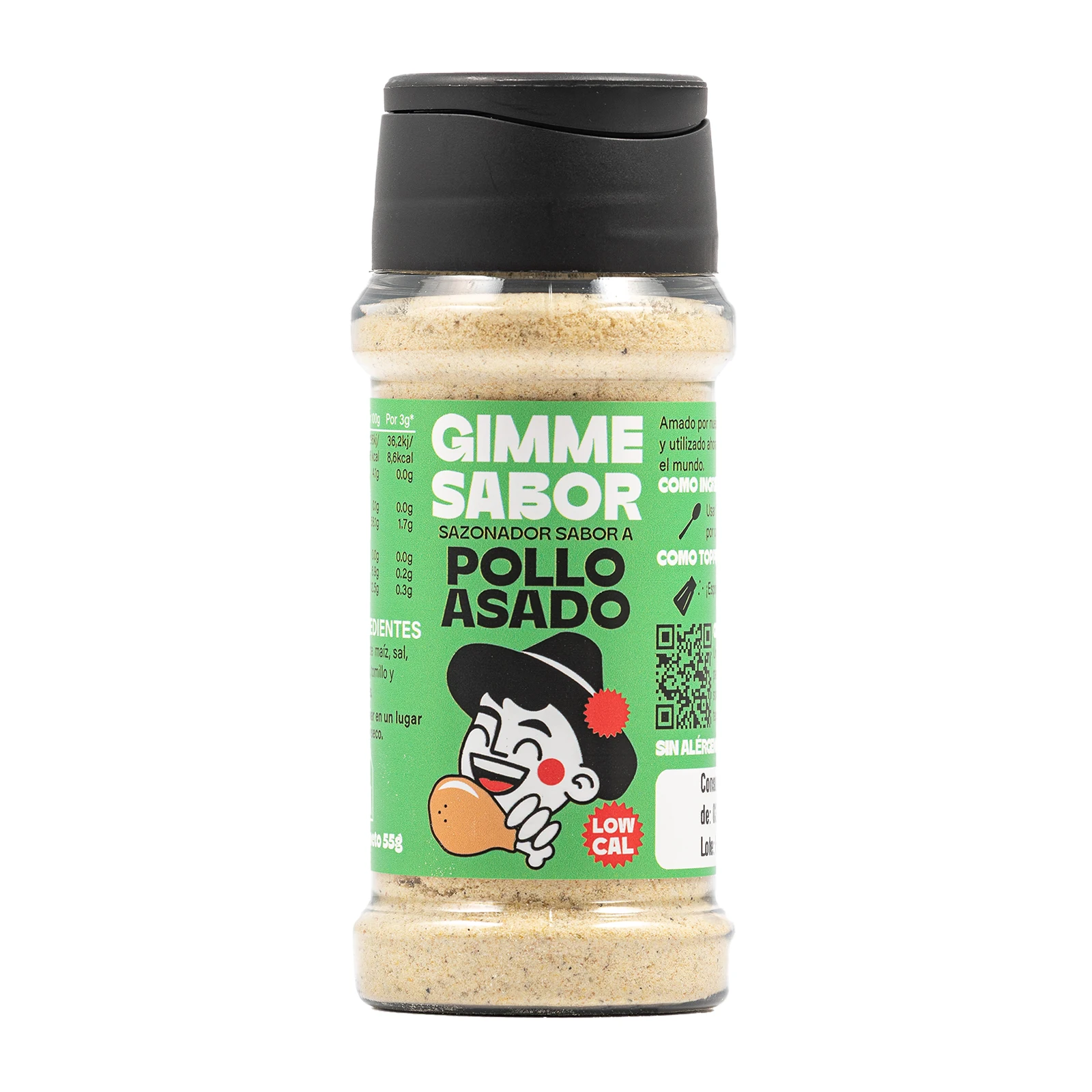 GIMME SABOR Sazonador vegetal sabor POLLO ASADO, Sin alérgenos ni glutamato y bajo en calorías