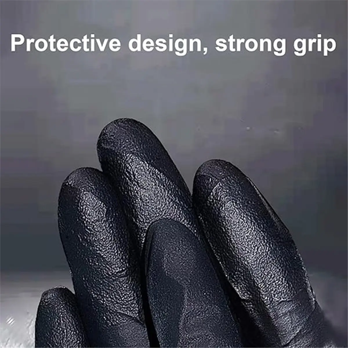 Mega Oferta 618: Paquete de 100 Guantes de Nitrilo Negros Gruesos de Grado Alimenticio, Guantes de Nitrilo para Limpieza de Coci