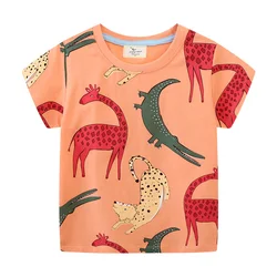 Jumping Meters 2-7T Summer Boys Animals  Tshirts Print Fashion Short Sleeve Kids Tees Tops Baby Clothing