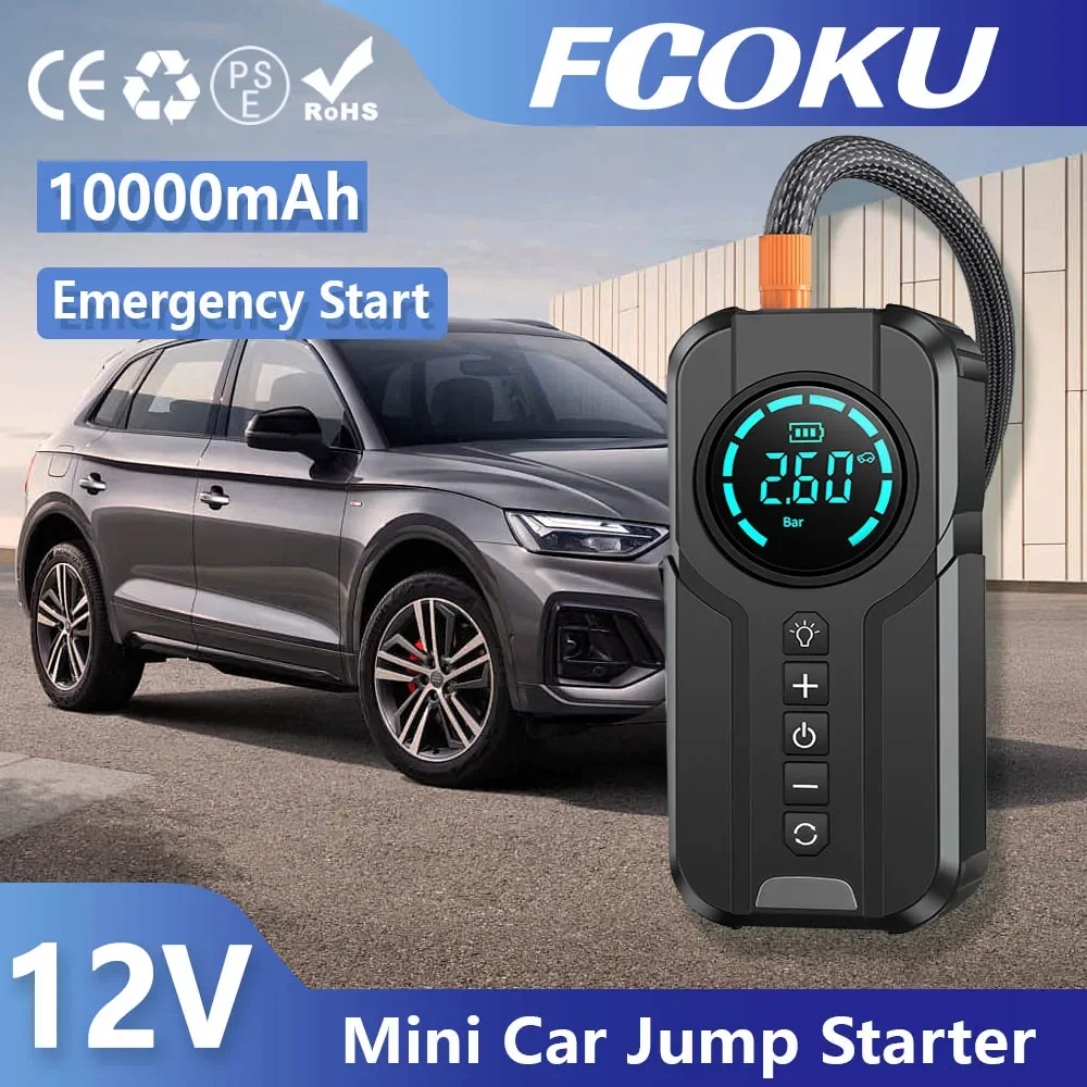 Car Jump Starter Air Pump Power Bank Lighting Portable Air Compressor 4 in1 Cars Battery Starters For Car Bicycle Boat Air Pump