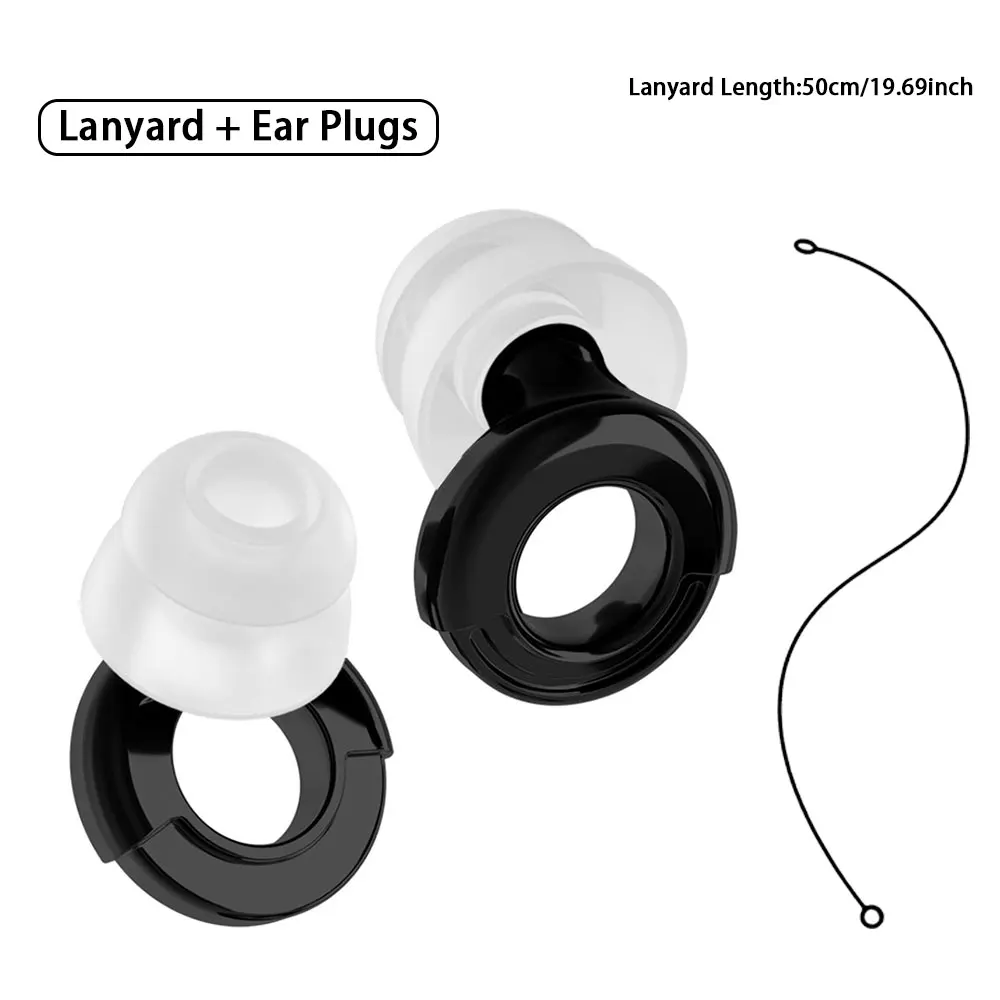 Stop Water and Noise While Swimming Double-layer silicone earplugs Silicone Lanyard for Earplugs Construct Silent Environment