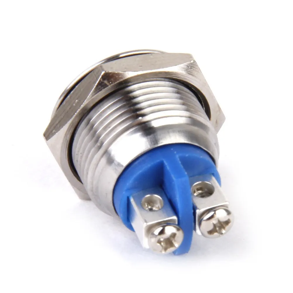 16Mm Stainless Steel Momentary Waterproof Push Button Horn Switch for Doorbell Car Boat Ignition Metal Momentary Push Button