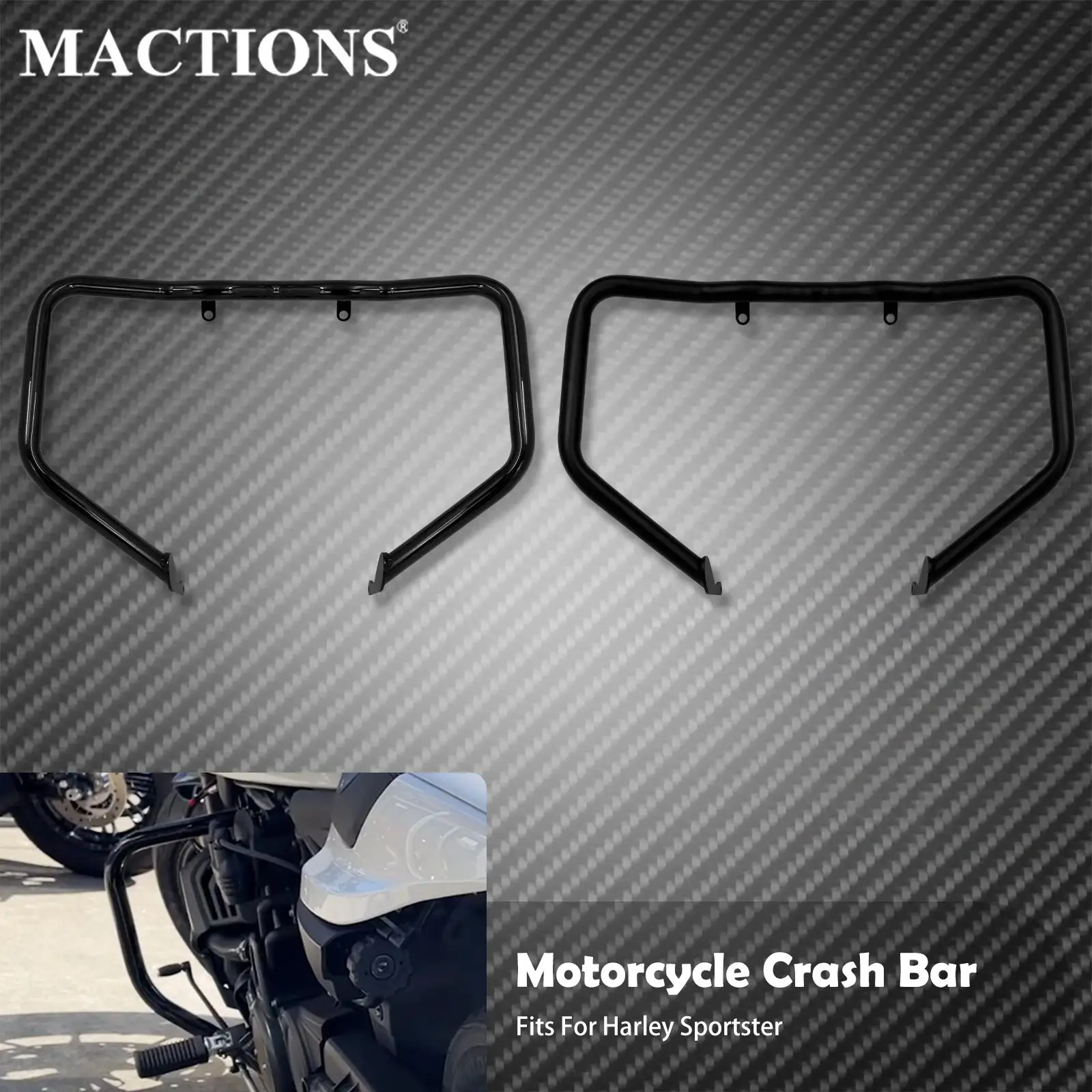 Motorcycle Front Engine Guard Highway Metal Crash Bar Black Falling Protector Bumpers For Harley Sportster S RH1250S 2021-2022