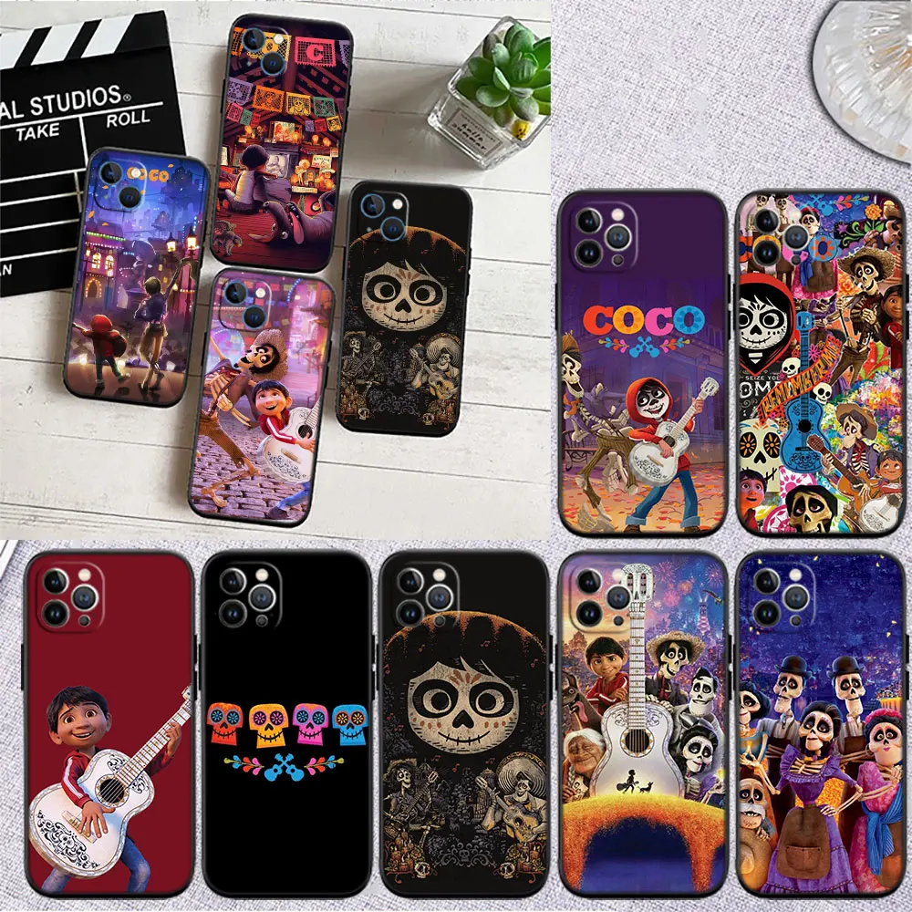 Мягкий чехол для телефона HK22 Disney Coco для iPhone 16, 15, 14, 13, 12 Pro Max Plus Mini