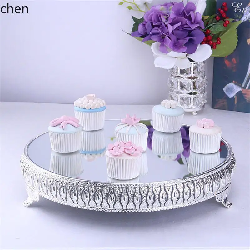 YFY Halloween Decoration European Electroplated Metal Cake Plate Afternoon Tea Pastry Tray Wedding Party Cake Stand Decoration