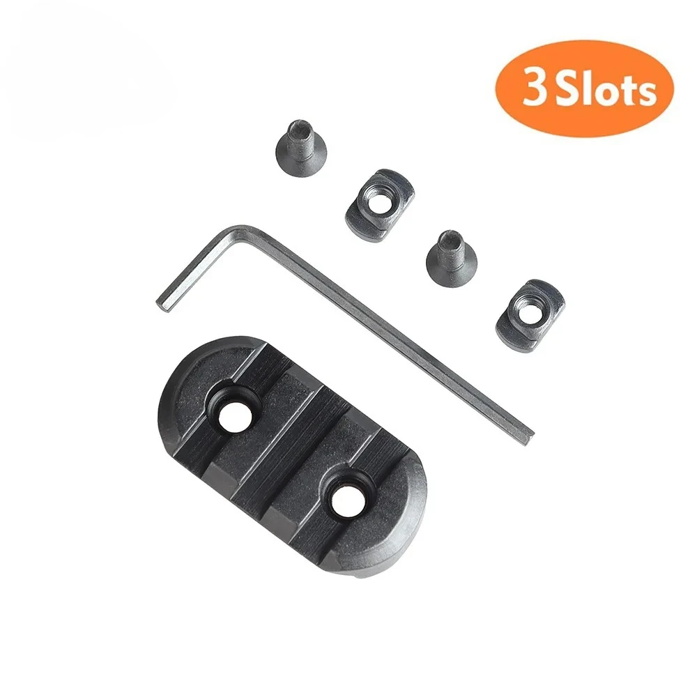 3-Slot MLOK Guide Rail 20mm Rail Adapter CNC Aluminum Alloy Rifle Scope Mount Base M-Lock Rail Plate