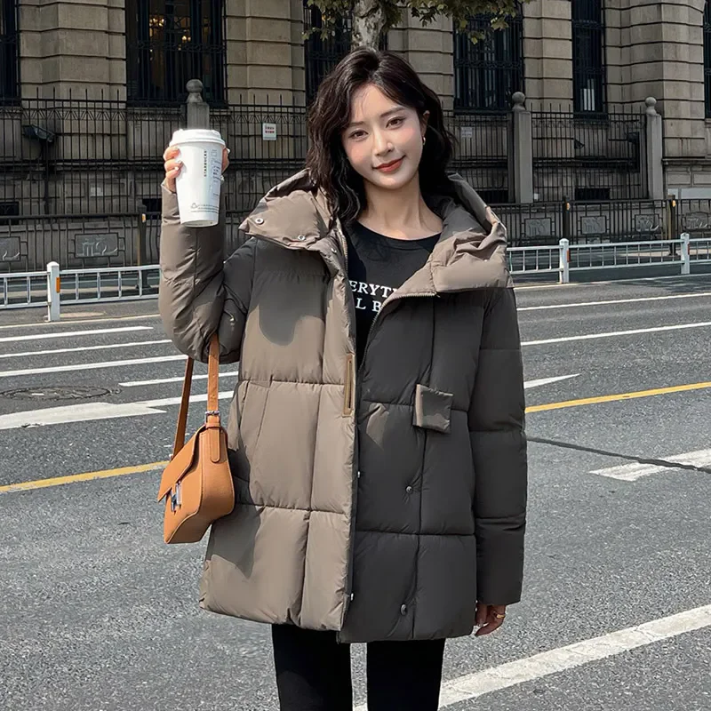 2024 New Autumn Women Winter Jacket Clothes Snow Wear Hooded Coat Parkas Warm Cotton Padded Jacket Female Outwear
