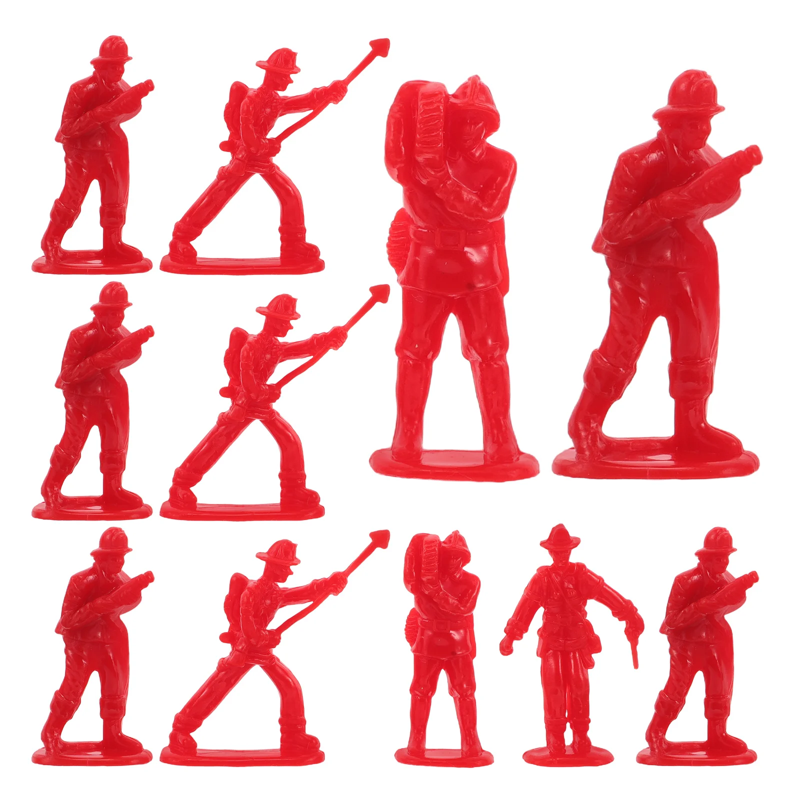 

Fireman Action Figures for Kids Firefighter Ornaments Toy Model Plastic Dollhouse Dolls