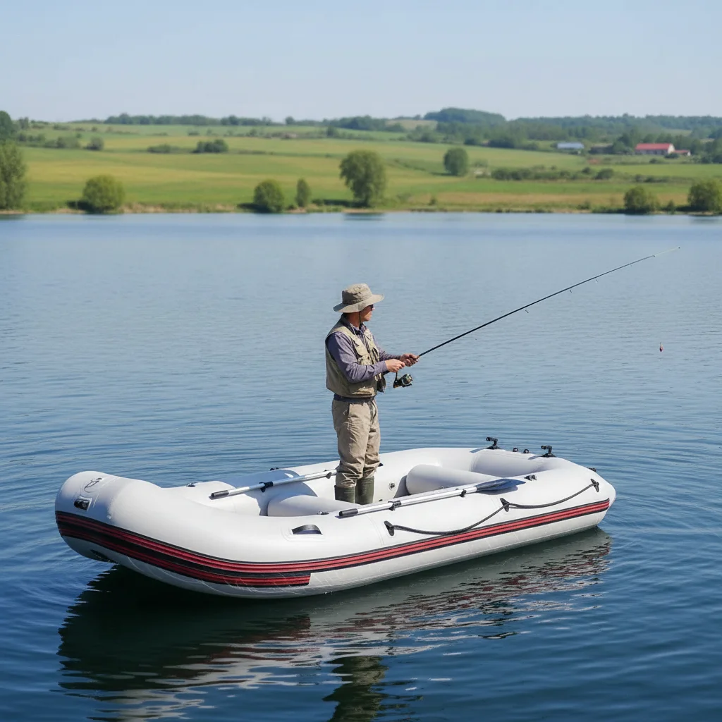 Durable Large Inflatable Fishing Boat Sunshade Canopy PVC Yacht Boat Customizable Fishing Rod Holder 100-500kg Capacity