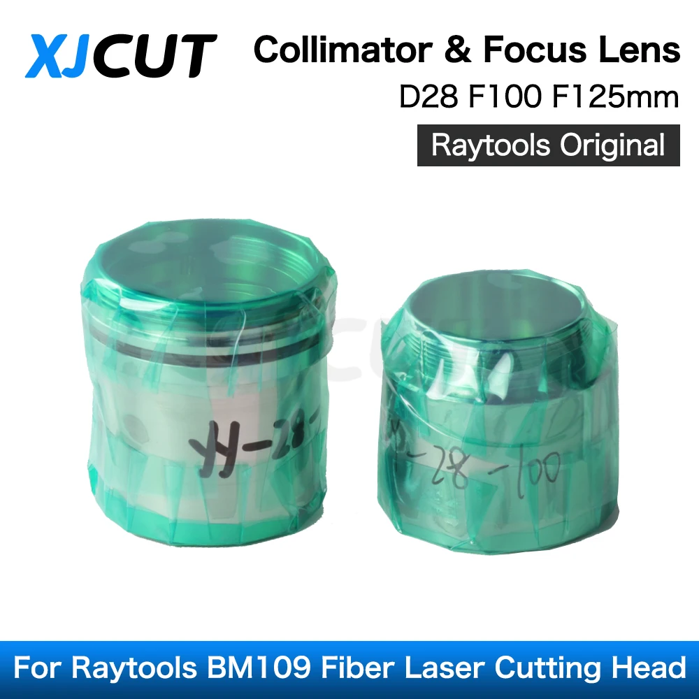 XJCUT Original Raytools Collimator Lens D28 F100 Focusing Lens F125 with Lens Holder for Raytools BM109 Fiber Laser Cutting Head