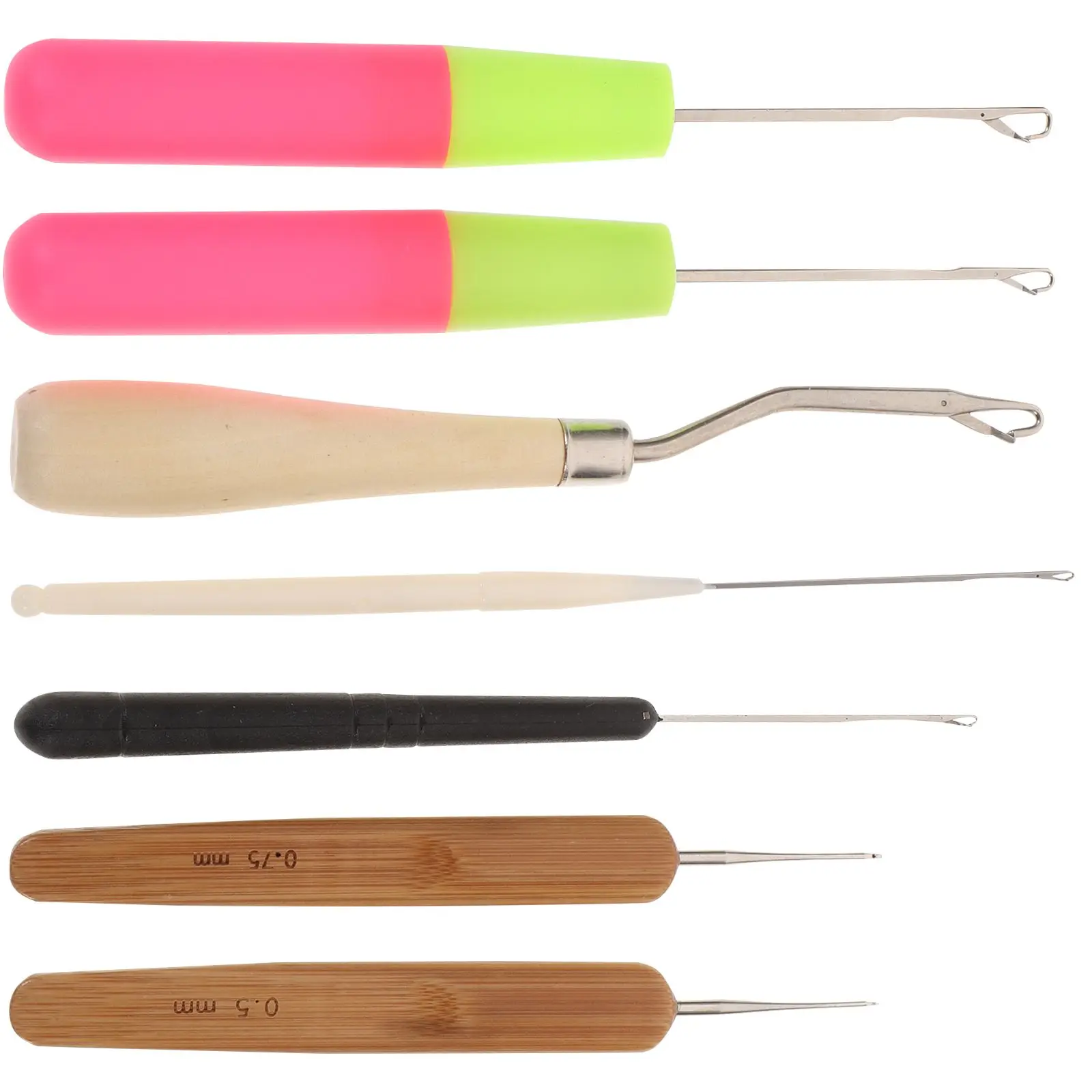

6 Pcs Crochet Needle Kits Lightweight Portable Micro Braid Hair Dreadlocks Maintenance Latched Rugs Wool Yarn Hooks Knitting