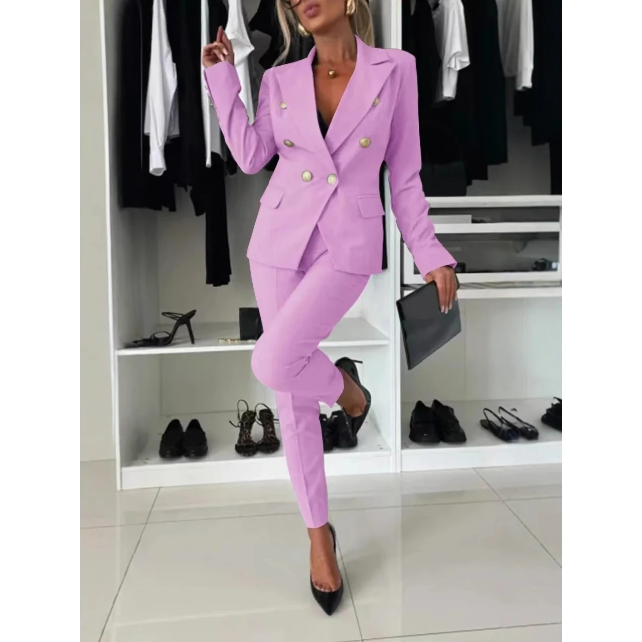 Spring Summer 2025 Slim Fit Suit Jacket Elegant Personality Independent Station Ins Cross Border Fashion Women's Business Suit