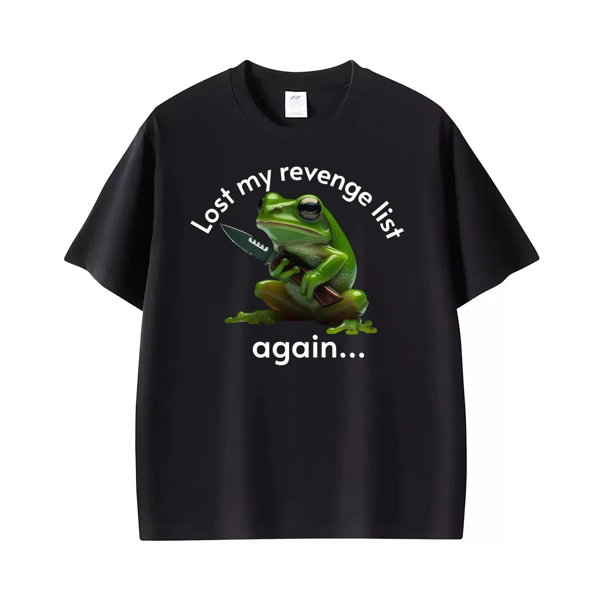 Lost My Revenge List Again...Funny Frog Graphic T Shirts Men Women Casual Cotton T Shirt Harajuku Oversized Short Sleeve T-shirt