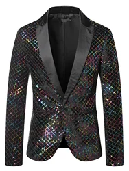 HOO 2024 Men's Autumn Wear New Fashion Tailored blazer Sequined Plaid Casual blazer    European Size