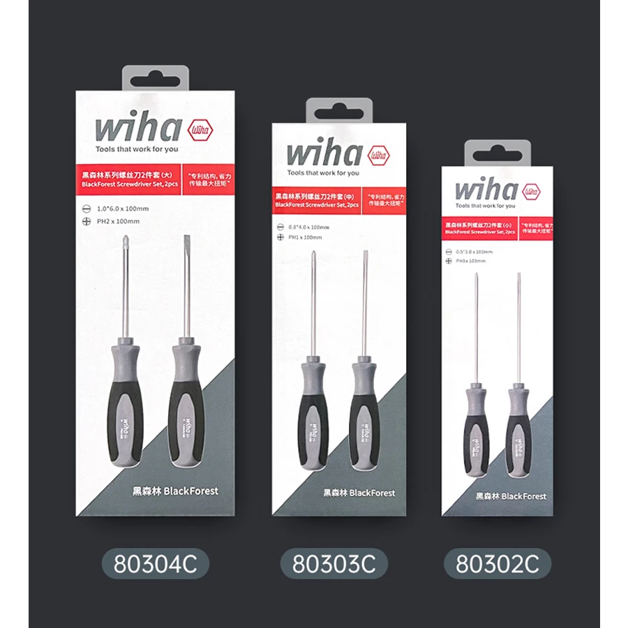 Conjunto de Chave de Fenda de Ponta Magnética Wiha Pcs Chave de Fenda Phillips e com Fenda para Aplicações Elétricas Conjunto de Ferramentas Manuais 80302c