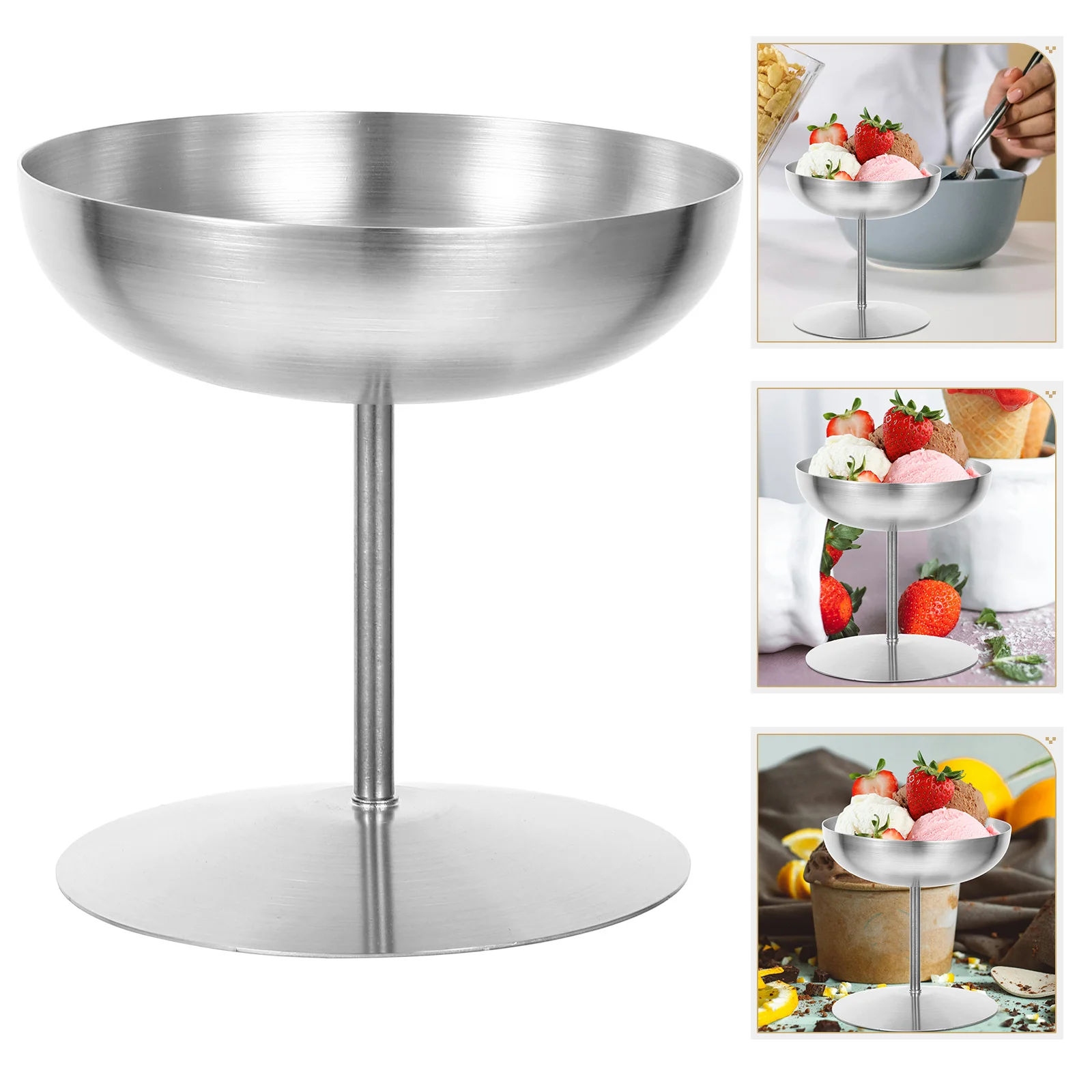 

Premium Stainless Steel Dessert Cup with High Base 10 Oz Ice Cream Bowl for Home Cafe Hotel Reusable Elegant Serving Goblet