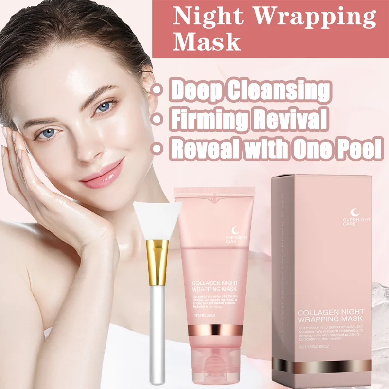 

Collagen Overnight Wrapping Peel Off Facial Mask Deeply Moisturizing Hydrating Firming Skin Facial Mask Daily Face Skin Care