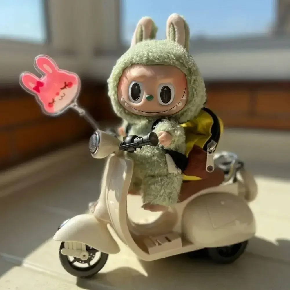 Doll Mini Electric Motorcycle for Labubu Toy Motor for Children's Kids Doll Toy Hamster Pet Luminous Music Toy