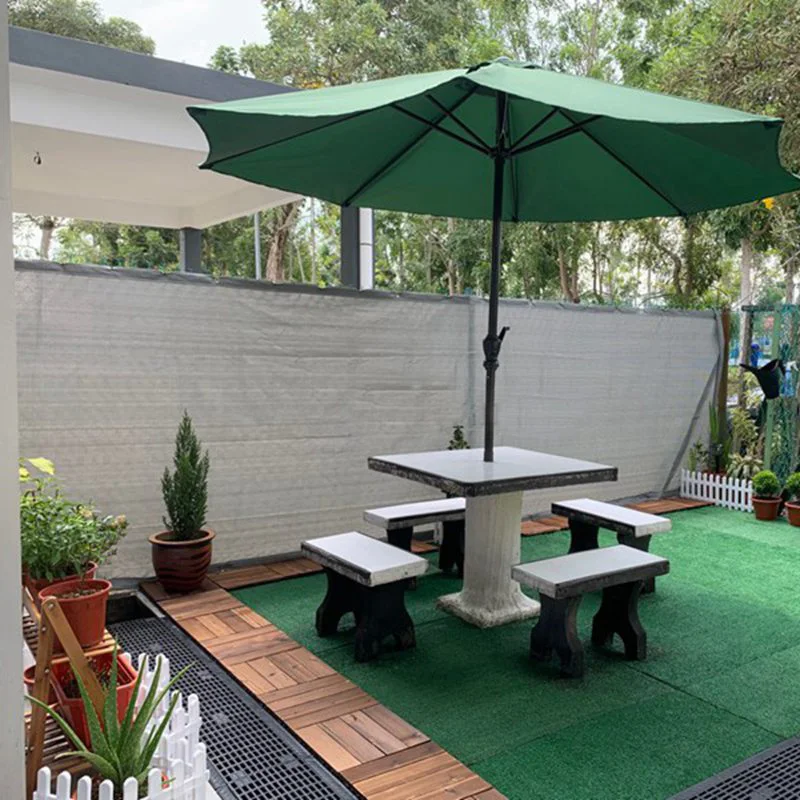 220gsm Grey HDPE Balcony Privacy Screen Fence Windscreen Cover Fabric Shade Net UV Protection for Patio Backyard Porch Railing
