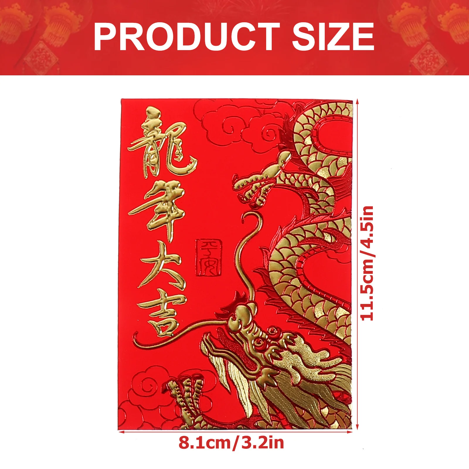 60Pcs Traditional Red Pockets Lucky Money Bags Chinese Style Decorative Red Packets for Spring Festival Money Storage Packet