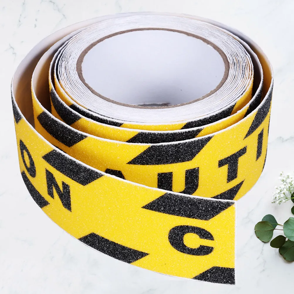 1Set Caution Warning Anti Slip Tape PVC Quartzite Sand Watch Your Step Non Skid Safety Tape Indoor Outdoor Black Yellow