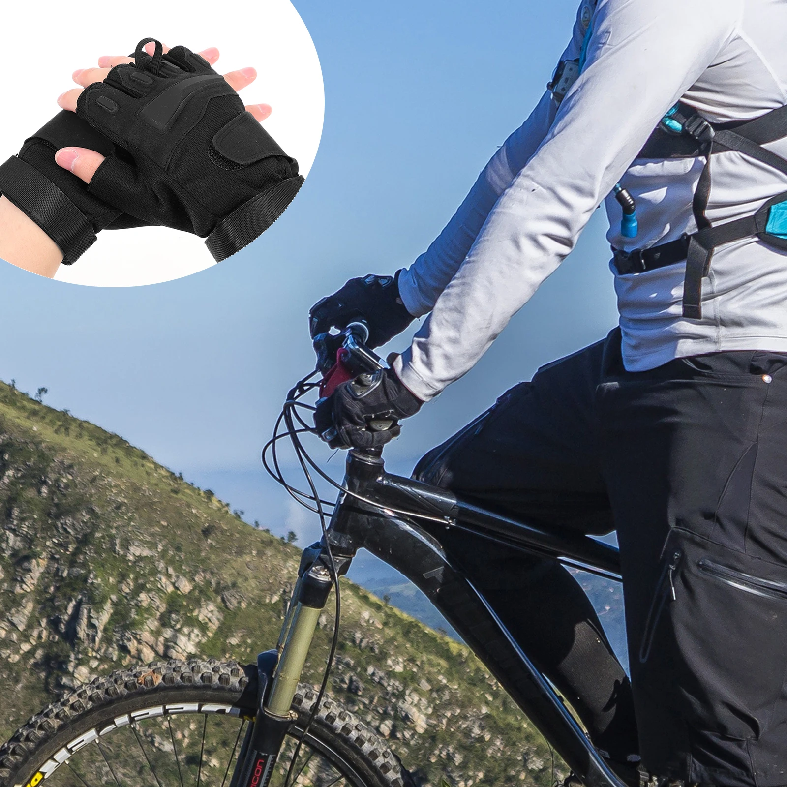 

1Pair Breathable Cycling Gloves Half-Finger Bike Gloves for Outdoor Recreation Fishing Climbing Workout Activities
