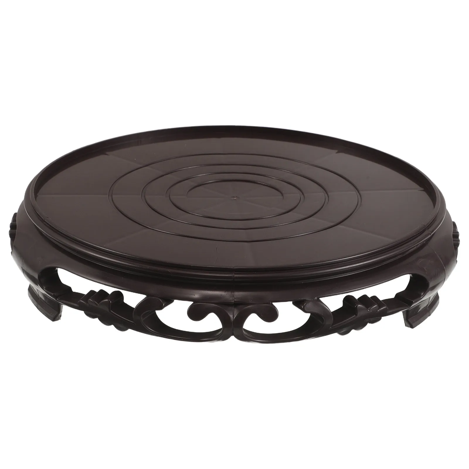 Plastic Pad High Flower Tray Frame Flowerpot Holder Holders Brown-black Garden Supplies Round Potted Decoration Base 10''/7.66''