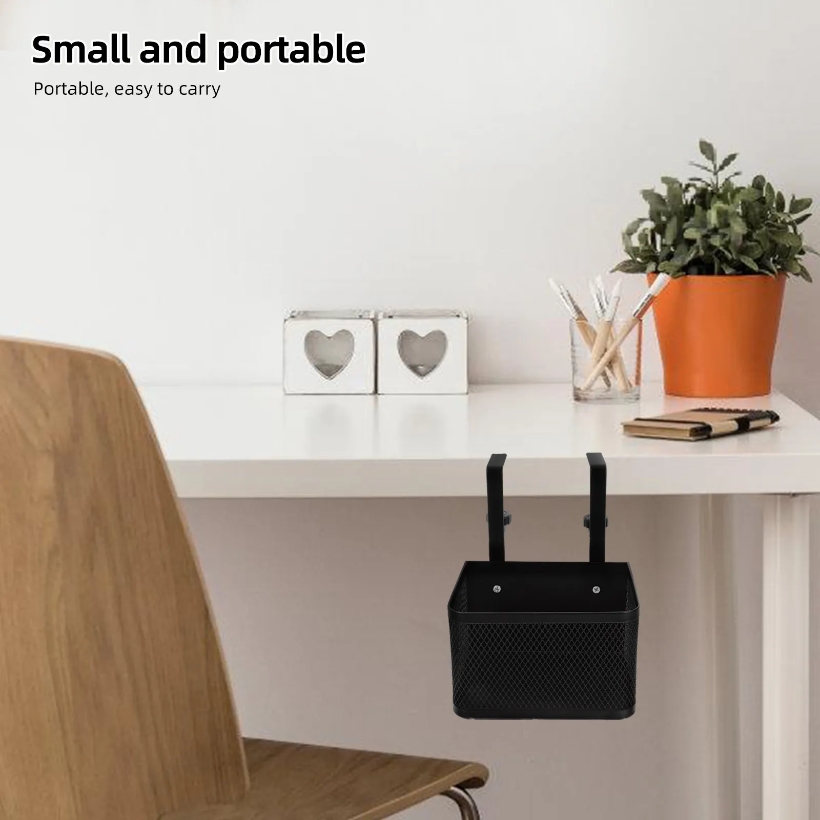 Clamp on Desk Storage Basket Organizer Under Desk No Drilling Cable Tray Office Classroom Home Cable Management Box