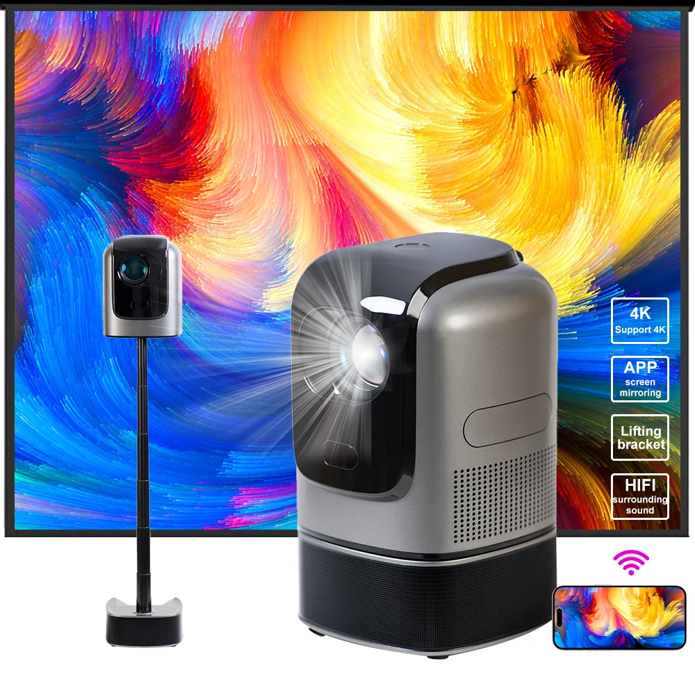 

2025 New Projection Device 1080P Full HD Intelligent Projector Portable 4K Android WIFI Home Theater Mini Projector
