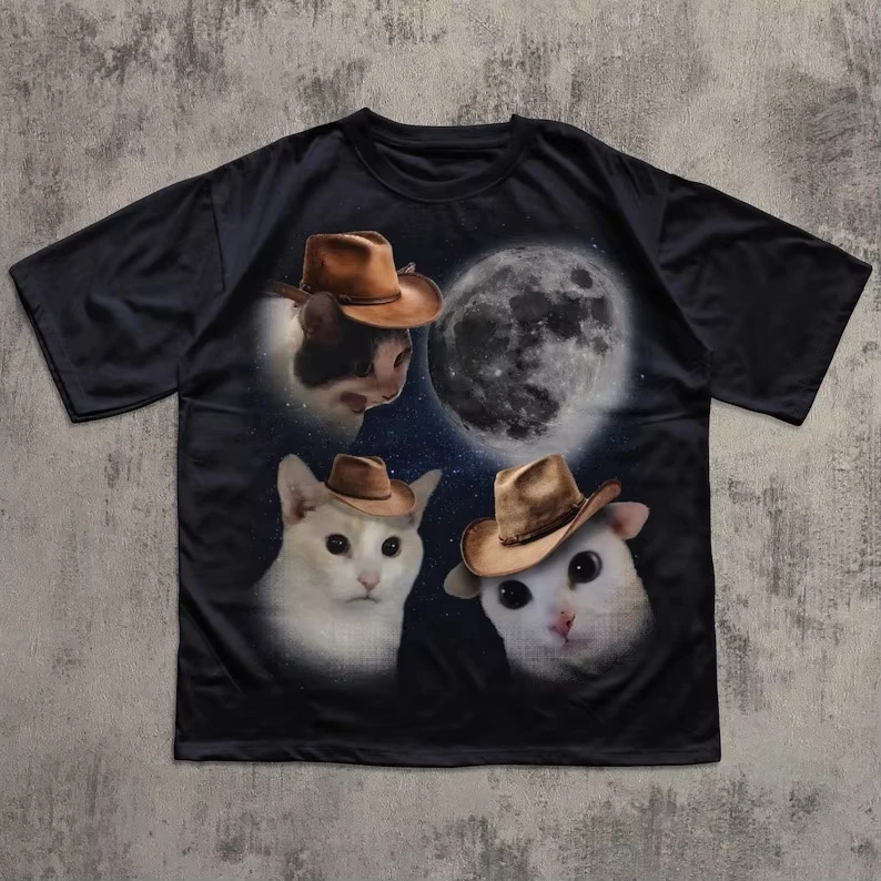 

Забавная хлопковая футболка с принтом кошек в стиле Y2K, ретро-футболка с котятами 90-х, винтажная графическая футболка, подарок для любителей кошек, мем-футболка, топы для мужчин и женщин