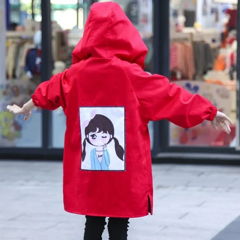 Girls Coat Windbreak Jacket Cotton Outwear 2026 Vintage Spring Autumn Outdoor Kids Windproof  Children's Clothing
