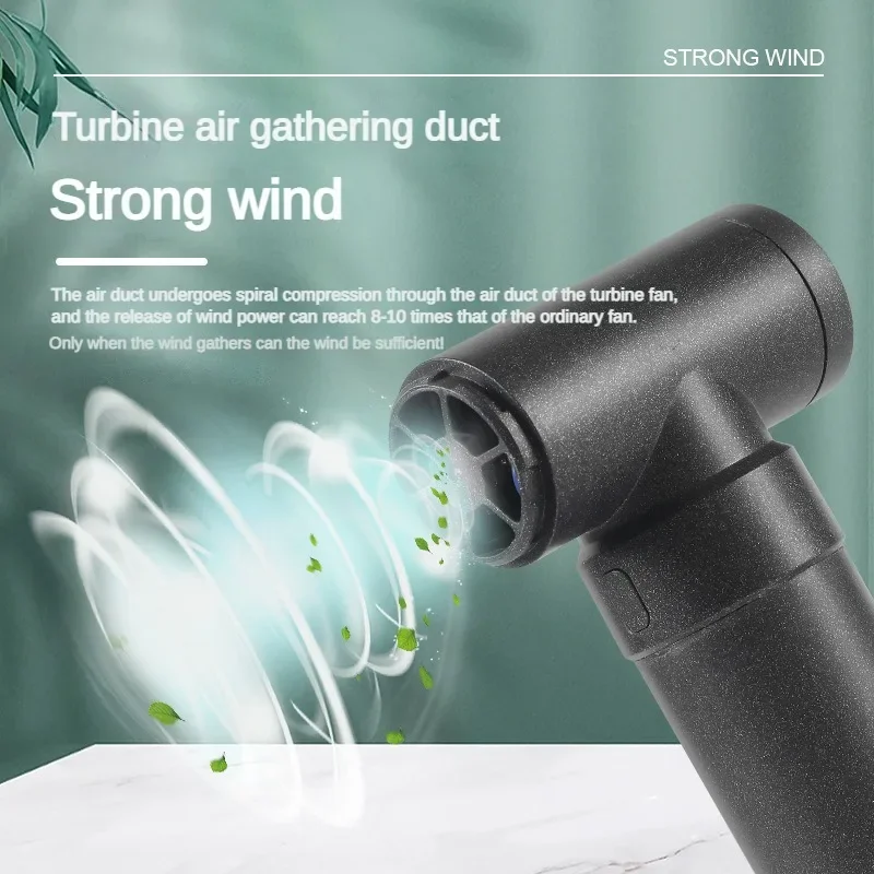 2024 new high-speed outdoor handheld small fan multi-function hair dryer portable inflator