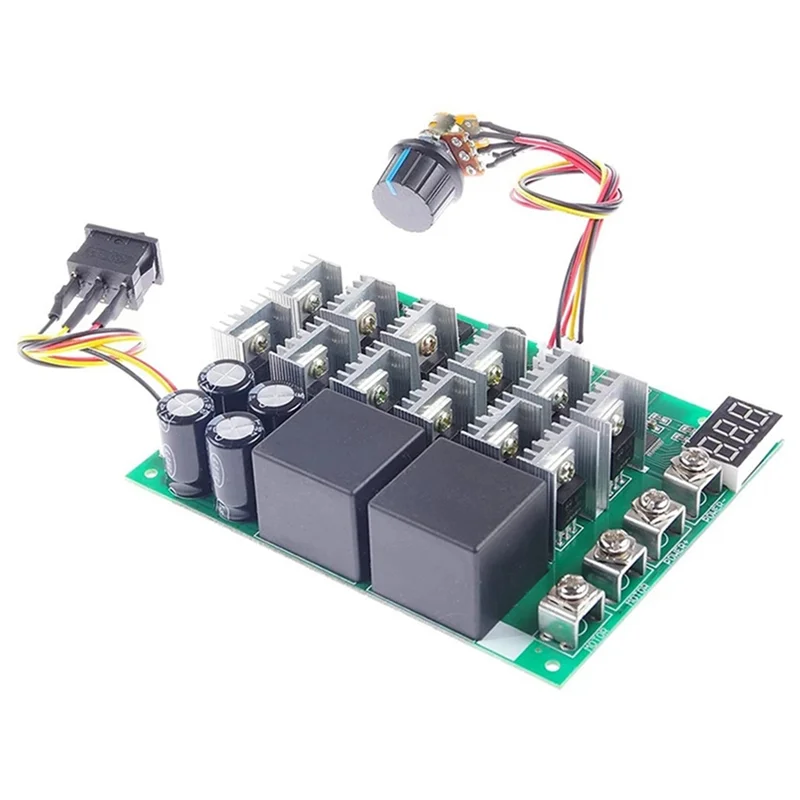 DC10-55V 60A Digital Display PWM Speed Controller Module Forward Reversal 0-100% Adjustable DC Motor 12V24V36V48V 0-100A