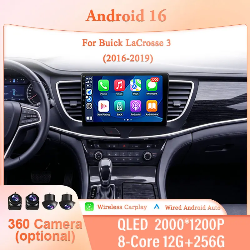 

for Buick LaCrosse 3 2016-2019 10" Android 16 IPS HD Touch Screen Wireless Audio Unit CarPlay GPS Navi WiFi Player Multimedia