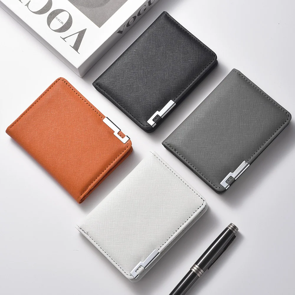 Men's Mini Ultra-Thin Vertical Style Short Wallet with Multiple Card Slots Credit Card Holder Youth Compact Wallet