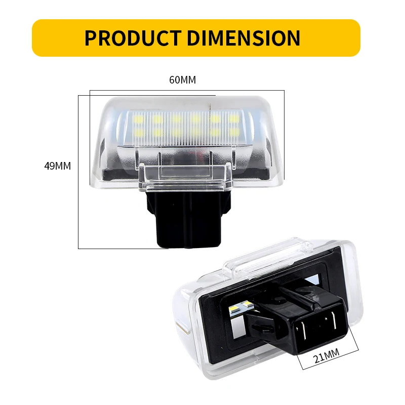 2PCS For Ford Transit Tourneo Connect Courier MK4/5/6 12V Led License Number Plate Light Lamp Canbus Error Free White 6000K