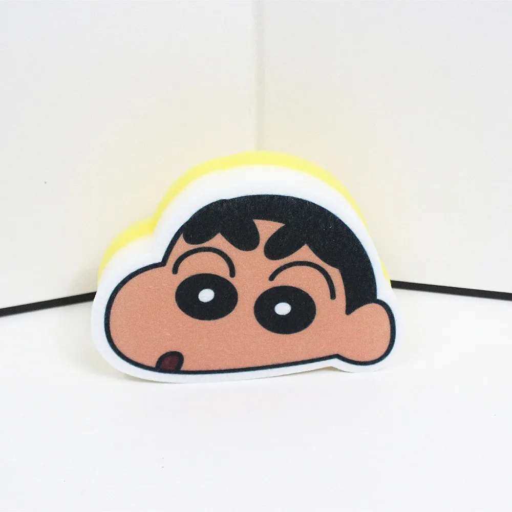 New Kawaii Crayon Shin chan Cleaning Brushes Anime Cute Home Kitchen Cleaning Sponge Brush