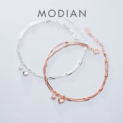 Modian Fashion Shiny CZ Stars Love Hearts Sterling Silver 925 Bracelet for Women Luxury Wedding Engagement Fine Jewelry Gift