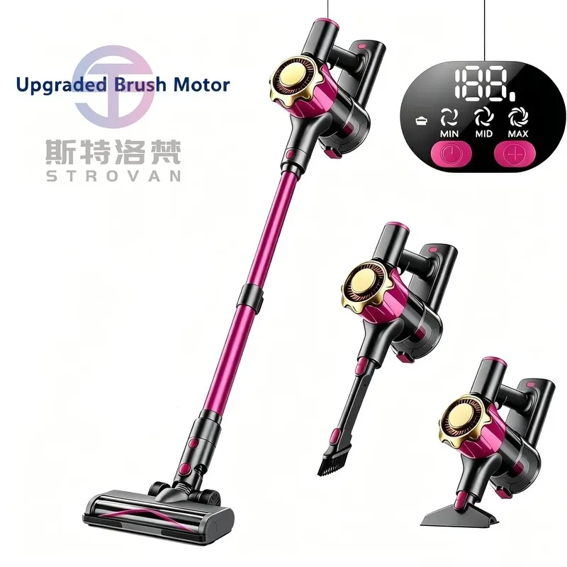 12KPA Self-Standing Stick Vacuum | OLED Display HEPA | 30Min 150W 2200mAh