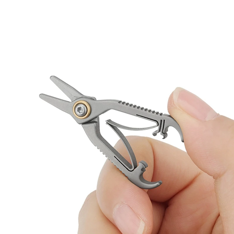 티타늄 합금 코 털 소형 가위, 휴대용 포켓 야외 EDC 도구 액세서리