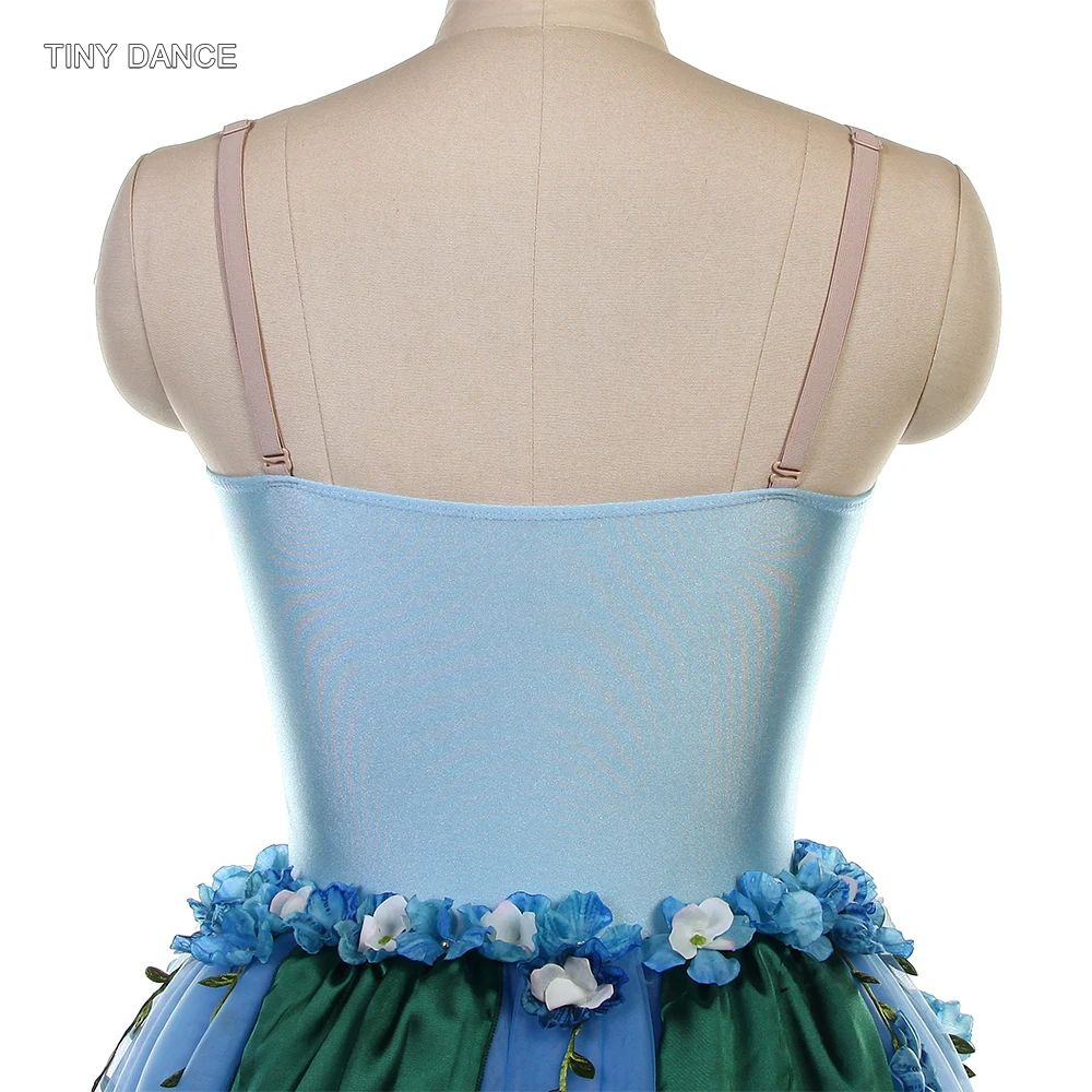 Adulte filles bleu ciel Spandex romantique Tutu Camisole longue robe Ballet danse Costume femmes ballerine Performance tenue 25183